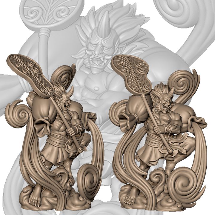 Fujin the wind god by Menagerie Miniature
