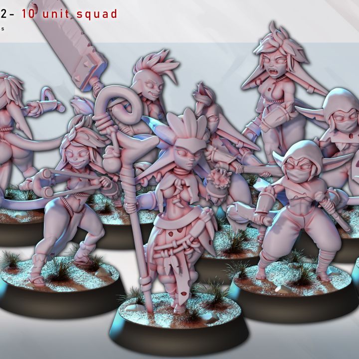 Goblin Tribe Part 2– 10 Goblin unit by Gaz Minis