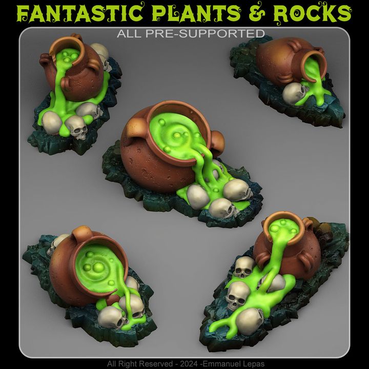 Haunted Witches Cauldrons by Fantastic Plants & Rocks.