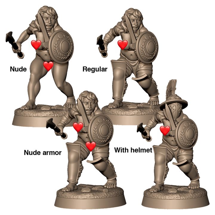 Female Hoplomachus gladiator by Menagerie Miniature (18+)