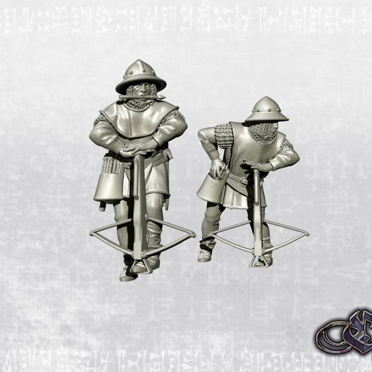 "Reloading Crossbowmen - 14th century" by Ezipion miniatures