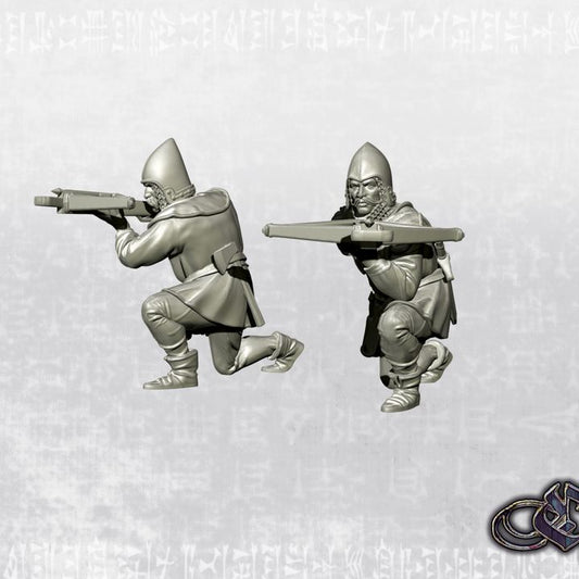 "Kneeling Shooting Crossbowmen - 14th century" by Ezipion miniatures