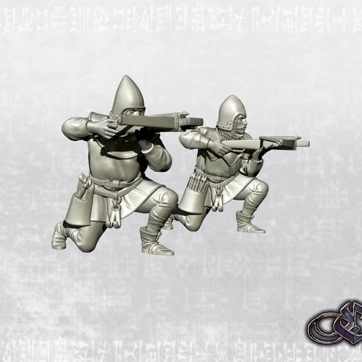 "Kneeling Shooting Crossbowmen - 14th century" by Ezipion miniatures