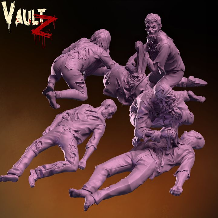Idle Zombies - Hunter/Mercenary 2 by Vaultz Miniatures