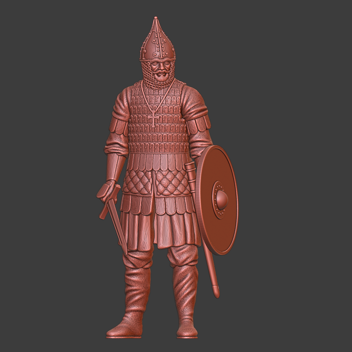 Medieval Kievan-Rus Warrior standing.