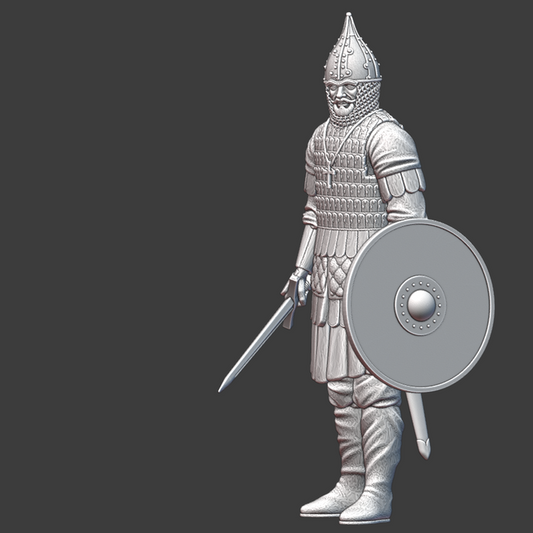 Medieval Kievan-Rus Warrior standing.