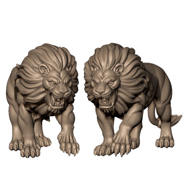 Lion and lion trainer from evil carnival circus by Menagerie Miniature