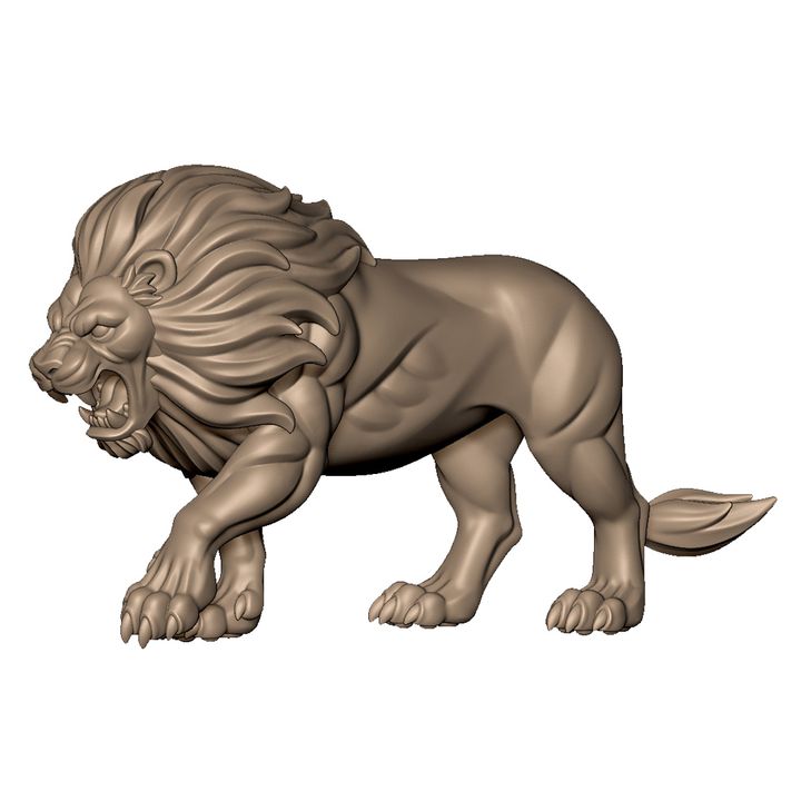 Lion and lion trainer from evil carnival circus by Menagerie Miniature