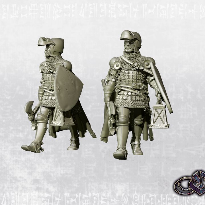 "Veteran KnightLamp & Axe - 14th century" by Ezipion miniatures