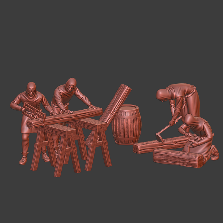 Medieval Civilian Workers - Carpenters.