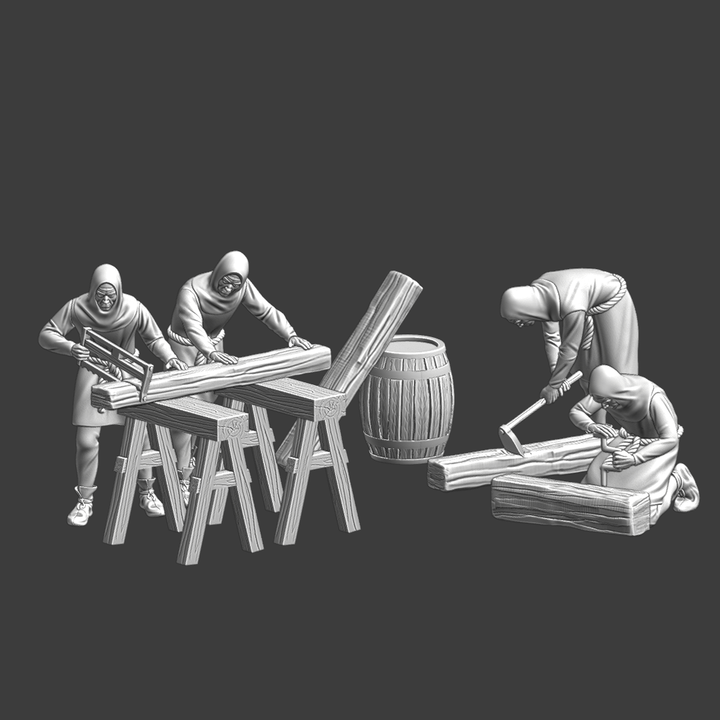 Medieval Civilian Workers - Carpenters.