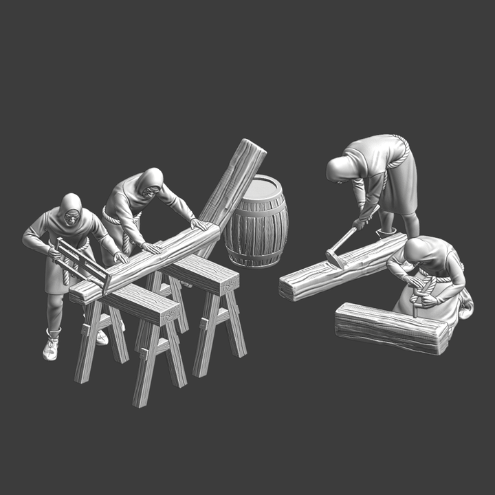 Medieval Civilian Workers - Carpenters.