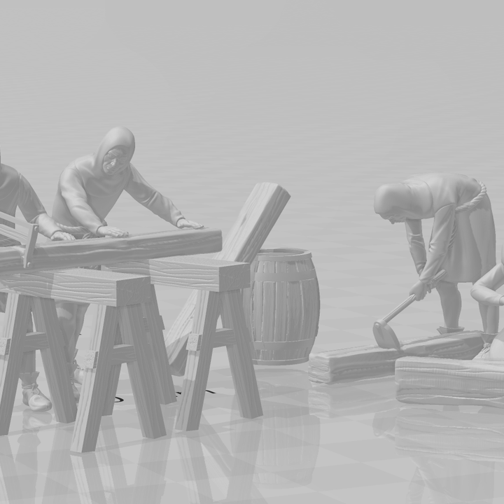 Medieval Civilian Workers - Carpenters.
