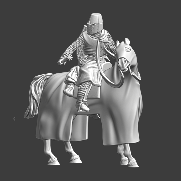 Medieval Danish Vassal Knight - Mounted with mace.