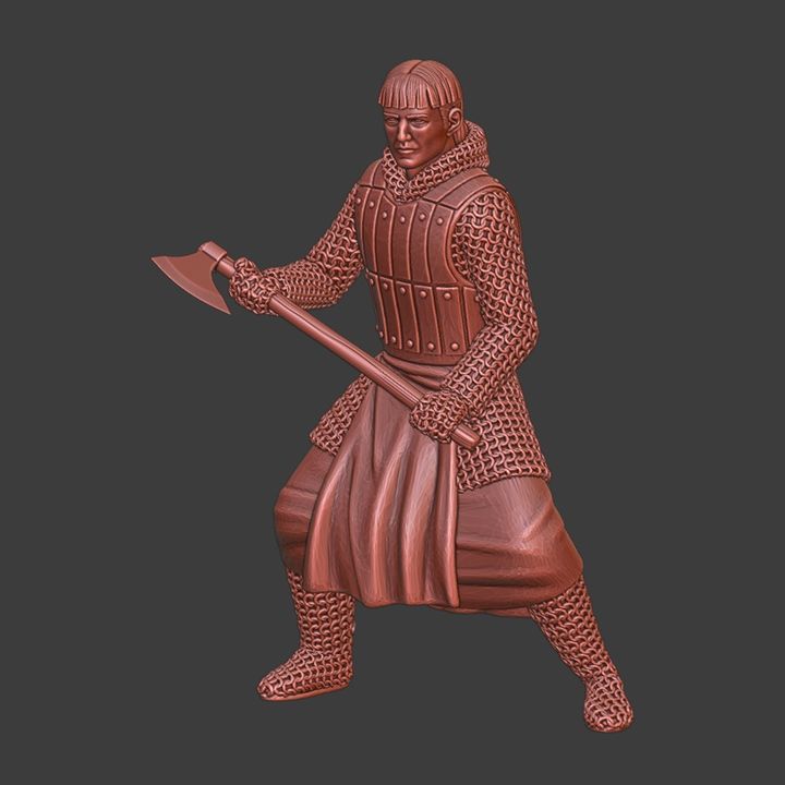 Medieval Crusader Knight with Axe.