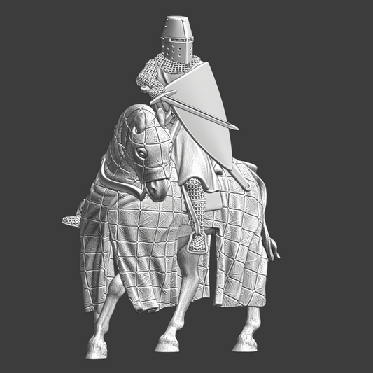 Mounted Medieval Crusader Knight