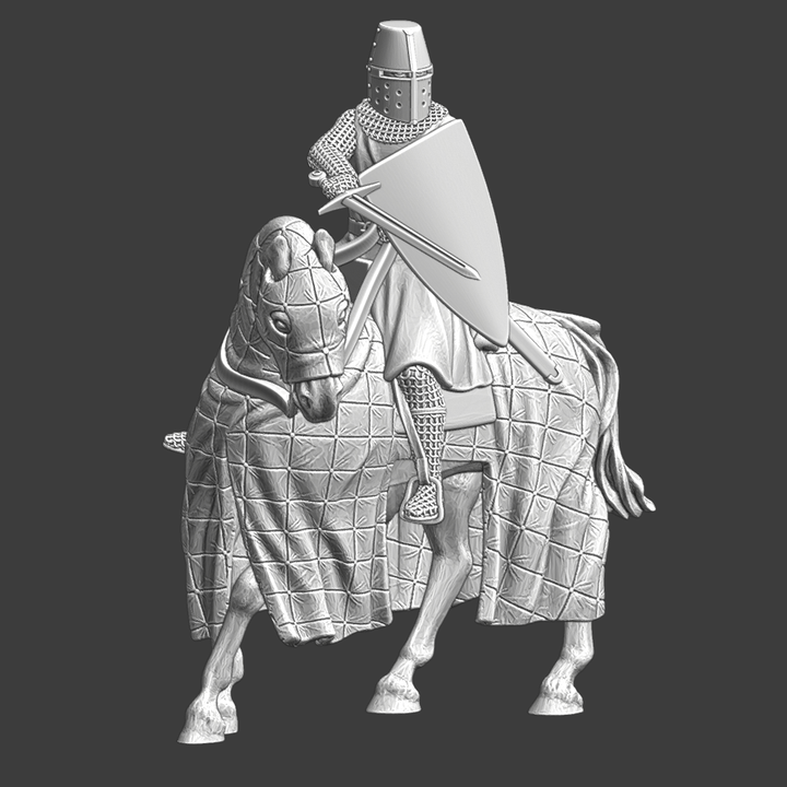 Mounted Medieval Crusader Knight