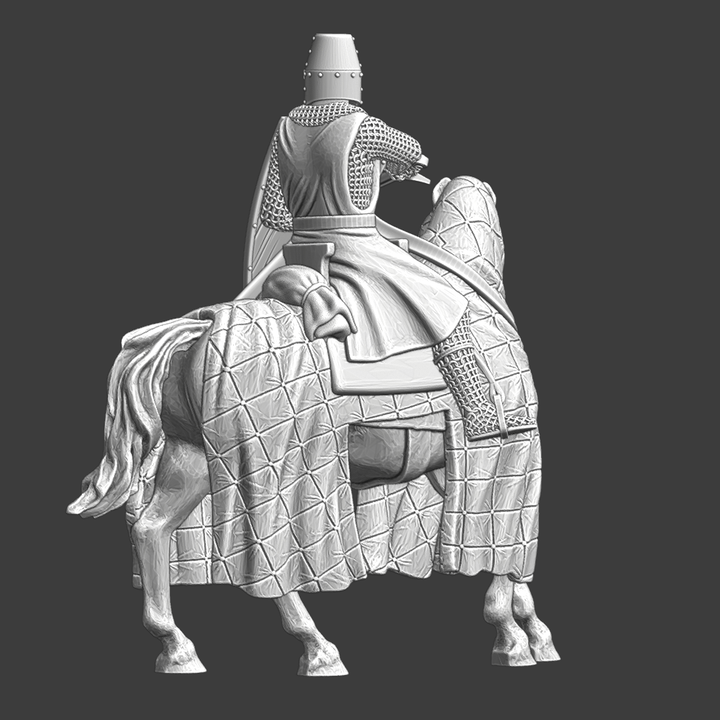 Mounted Medieval Crusader Knight
