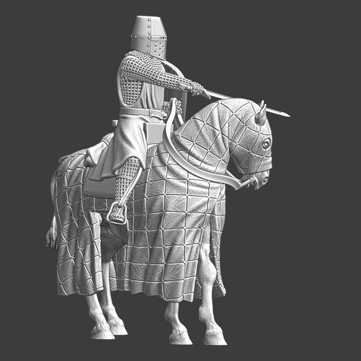 Mounted Medieval Crusader Knight