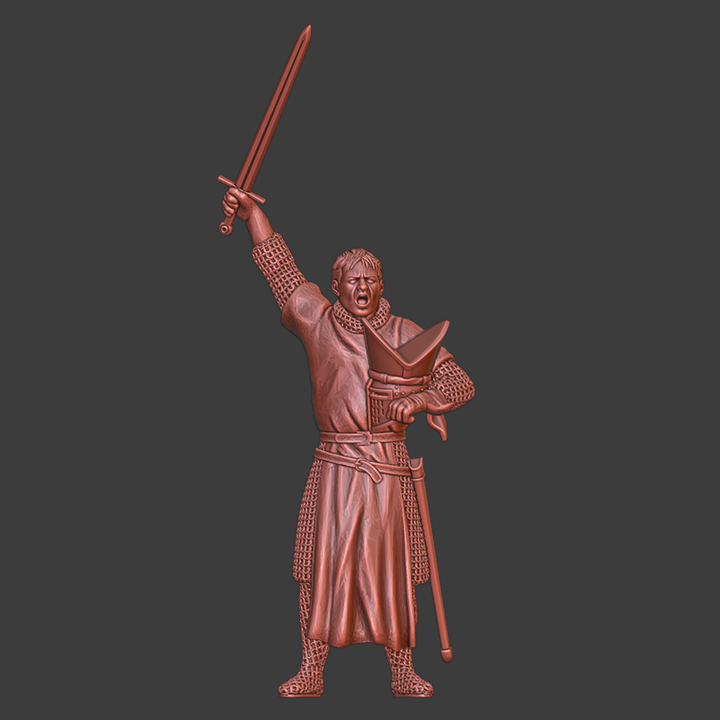 Medieval Warrior Bishop celebrating Victory