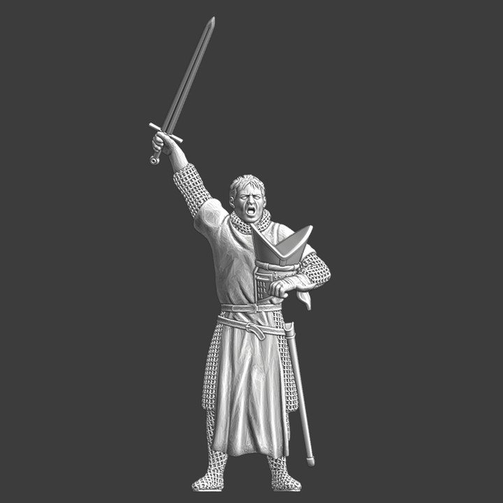 Medieval Warrior Bishop celebrating Victory