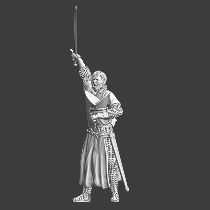 Medieval Warrior Bishop celebrating Victory