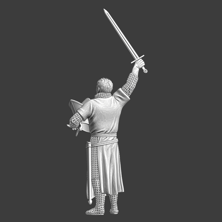 Medieval Warrior Bishop celebrating Victory