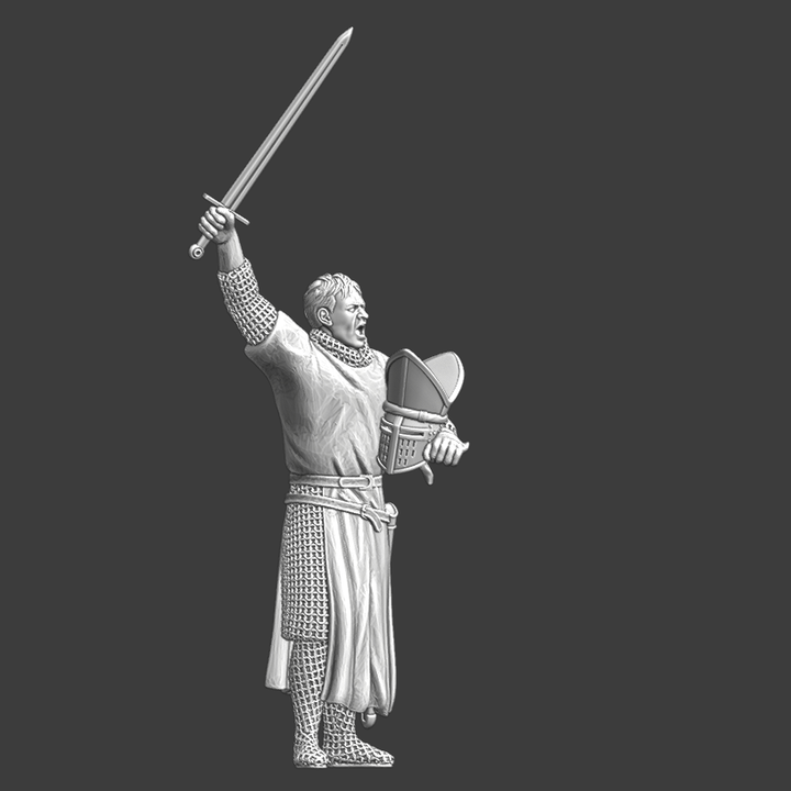 Medieval Warrior Bishop celebrating Victory