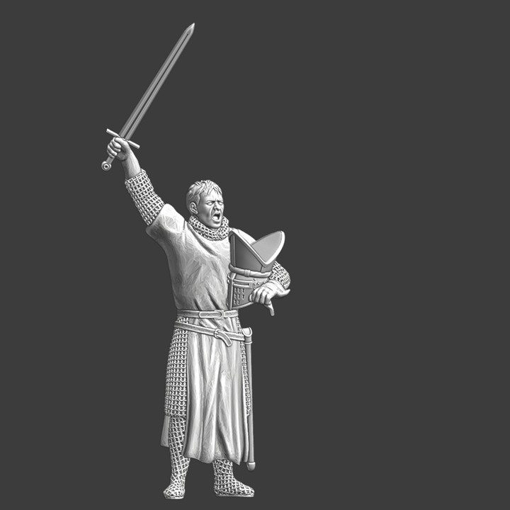Medieval Warrior Bishop celebrating Victory