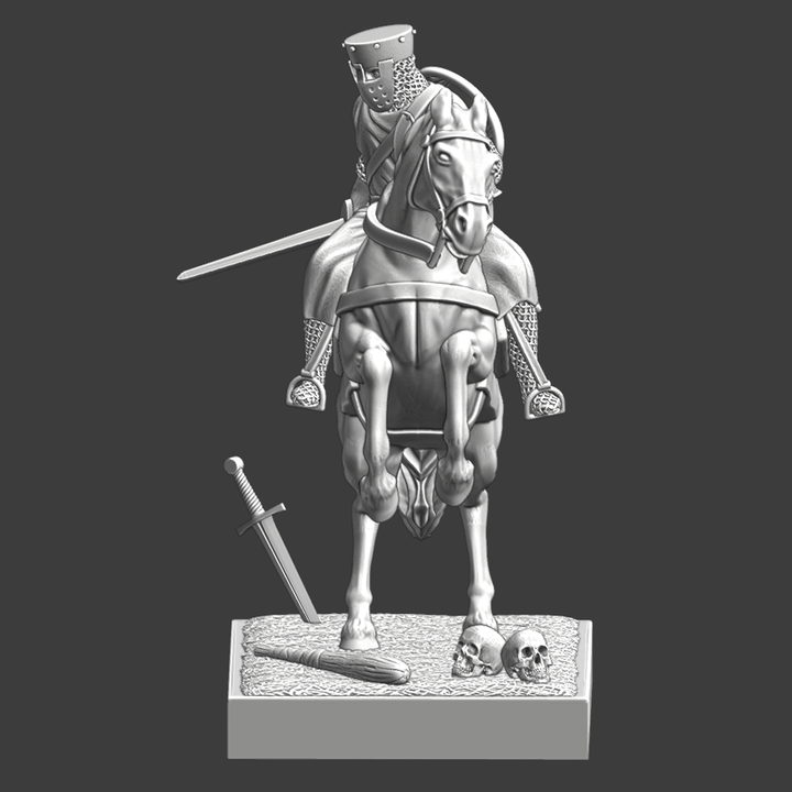 Mounted Medieval Crusader Knight.
