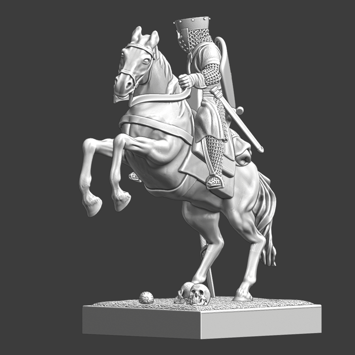Mounted Medieval Crusader Knight.
