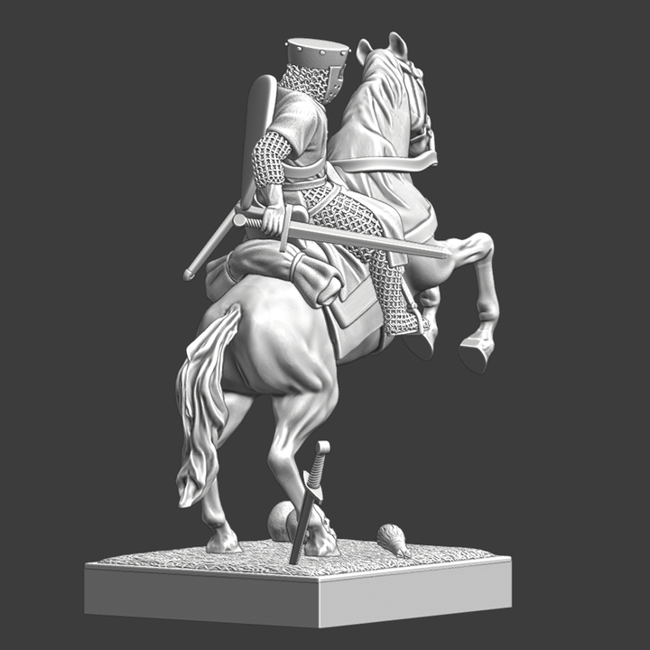 Mounted Medieval Crusader Knight.