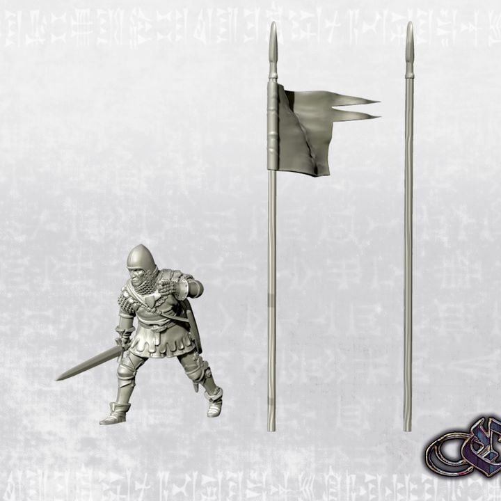 “Man-at-arm Bannerman - Nov2025 – 14th century” by Ezipion miniatures
