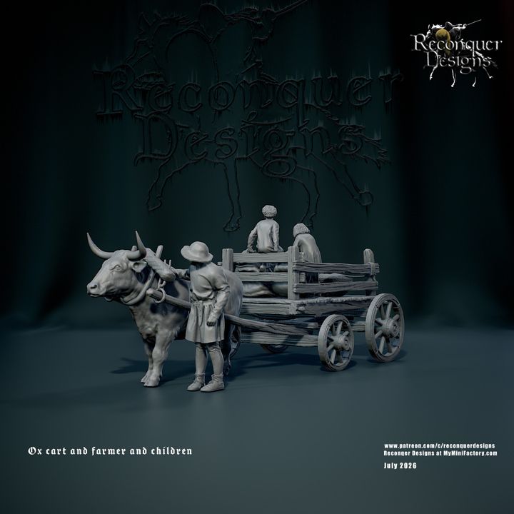 Ox Cart and Farmers by Reconquer Designs