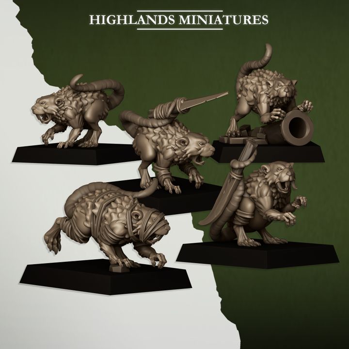 Rats and Rat Masters by Highlands Miniatures