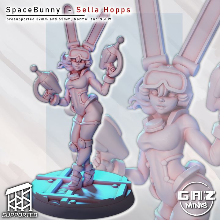 Retro Space bunny Hopps by Gaz Minis