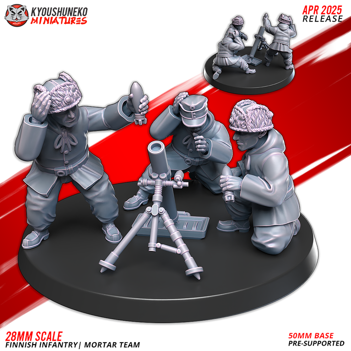 Finnish Infantry Mortar Team By Kyoushuneko Miniatures