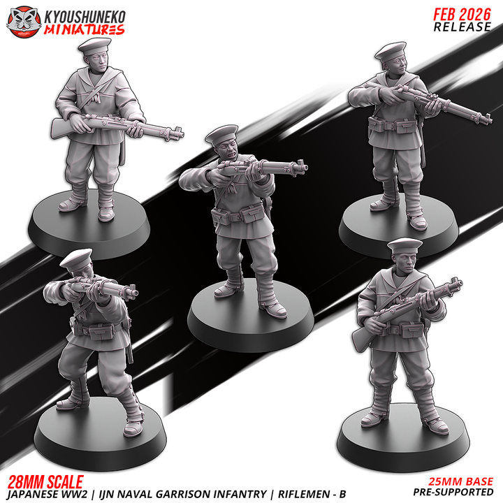 IJN Naval Garrison Infantry Riflemen B by Kyoushuneko Miniatures