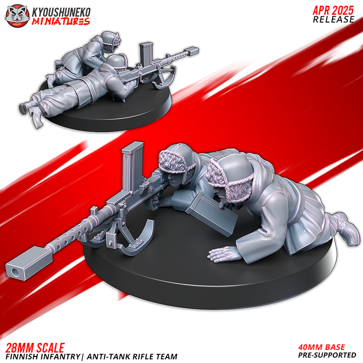 Finnish Infantry Anti Tank Rifle Team By Kyoushuneko Miniatures