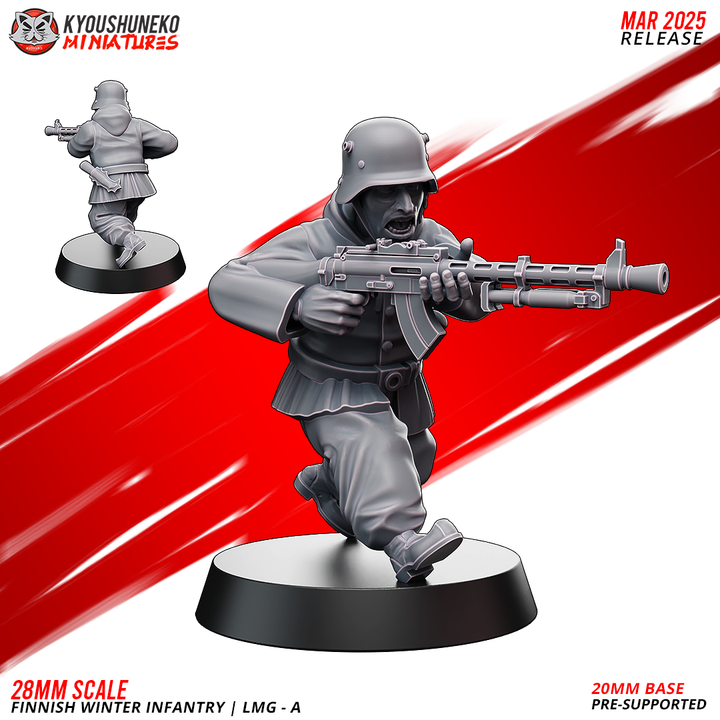 Finnish winter Infantry LMG A By Kyoushuneko Miniatures