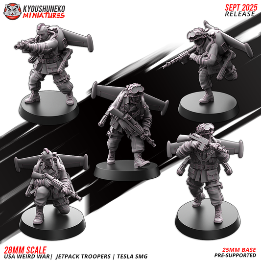 USA weird war Jetpack trooper Tesla SMG By Kyoushuneko Miniatures