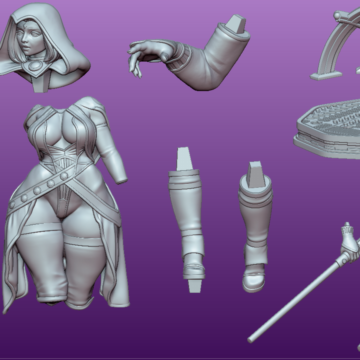 Sorceress Ravyneth – Shadowborne Witch by Gaz Minis