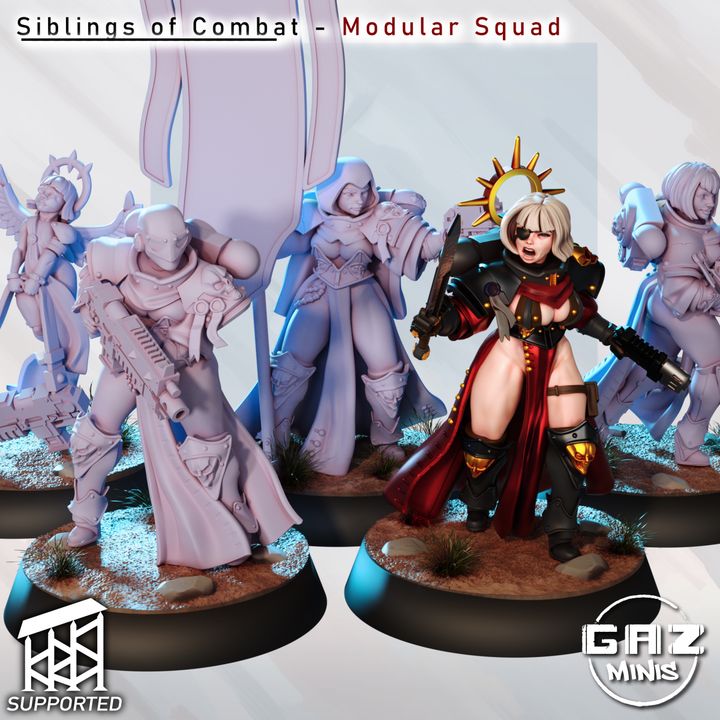 Siblings of Combat modular squad - 11 unique poses and models by Gaz Minis