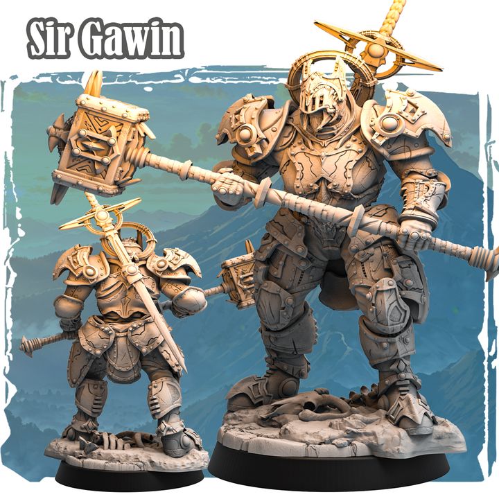 Sir Gawin 32mm - Human Paladin by Haito