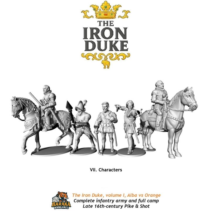 THE IRON DUKE, VOL I: ALBA VS ORANGE, VII. CHARACTERS