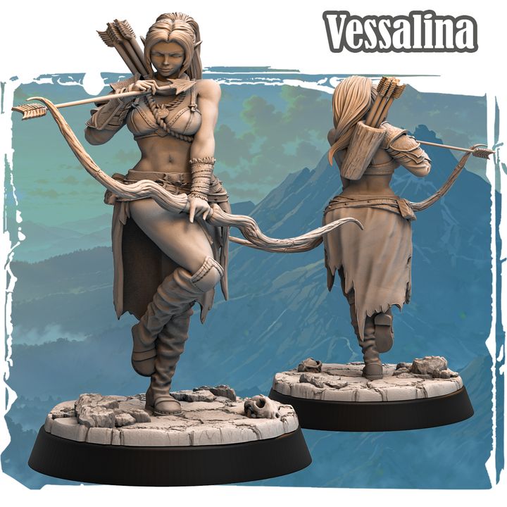Vessalina 32mm - Elf Archer by Haito