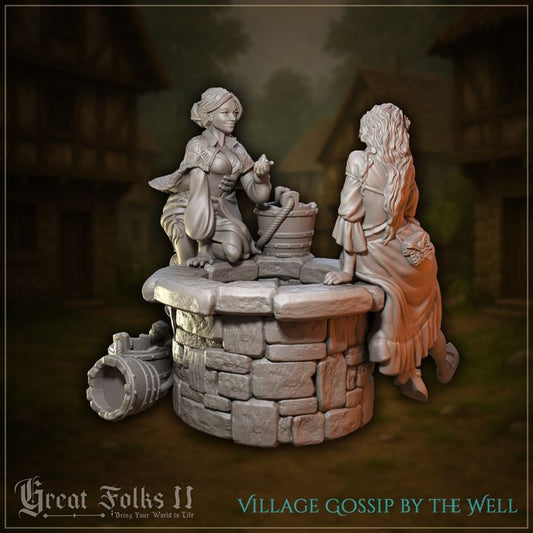 Village Gossip by the Well by Great Grimoire