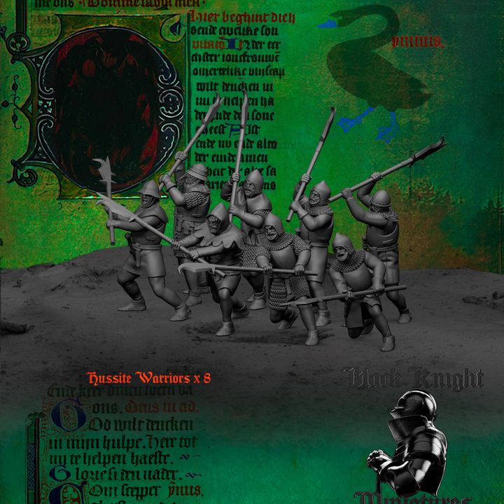 Age of Chivalry - Hussite Warriors with Polearms by Black Knight Miniatures