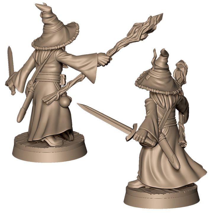 Old wizard with sword by Menagerie Miniature