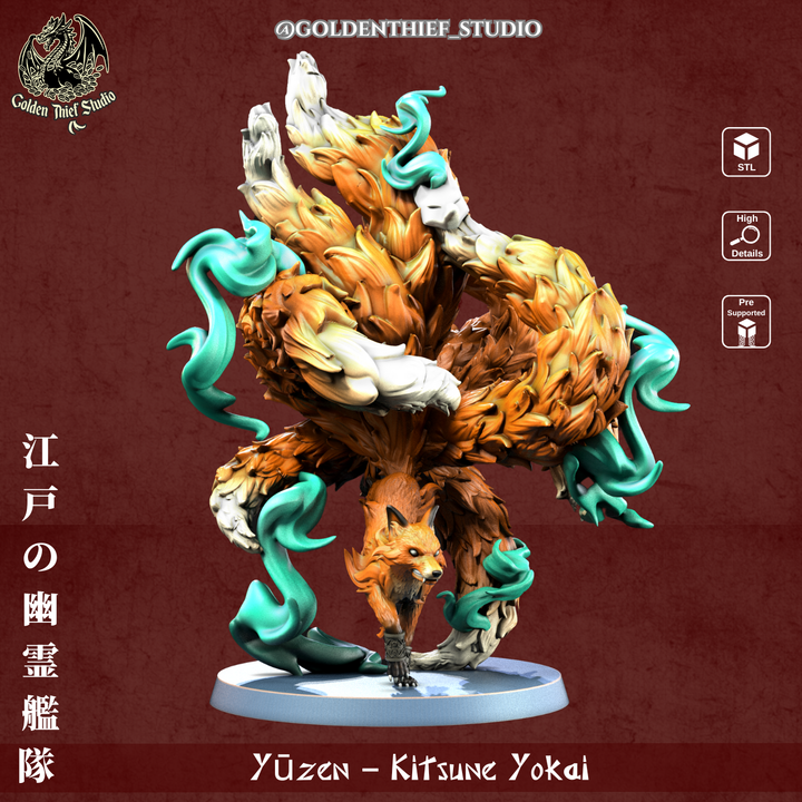 Yūzen – Kitsune Yokai by Golden Thief Studio